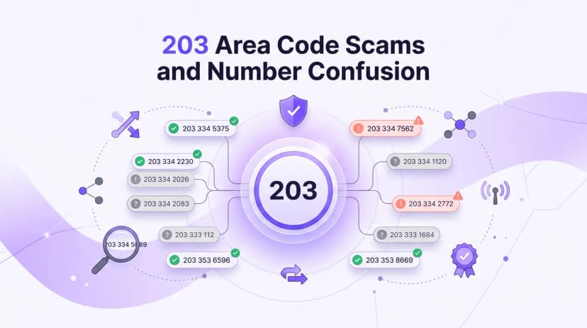 203 lỗi phổ biến và lừa đảo về mã vùng - đã xác minh và gắn cờ 203 số tiền tố được hiển thị để so sánh