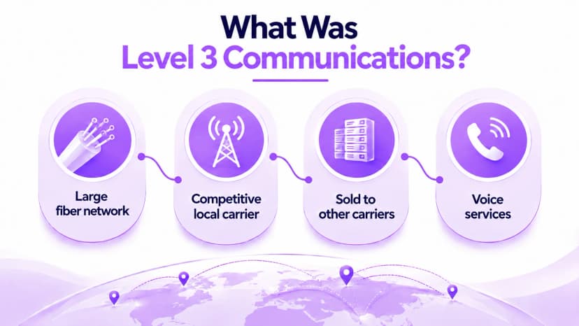 Four facts about Level 3 Communications: a large fiber network, a competitive local carrier, capacity sold to other carriers, and voice services