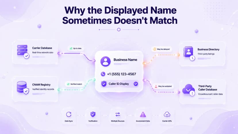 Perché il nome dell'ID chiamante visualizzato a volte non corrisponde: confronto tra database dell'operatore, registro CNAM e fonti di elenchi di terze parti