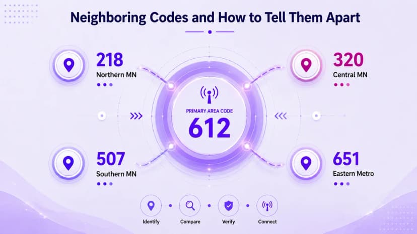 الرموز المجاورة بالقرب من رمز المنطقة 269 — حدود 616 و517 و219 و260 و574