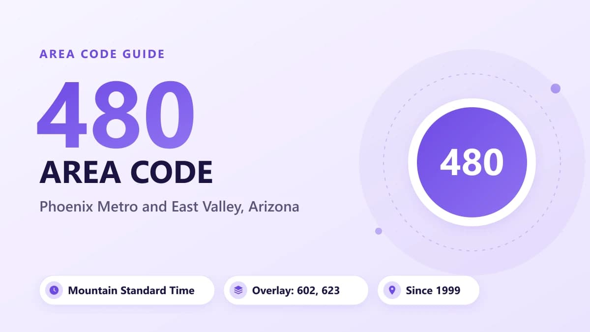 480 Alan Kodu: Phoenix Metro ve East Valley Konumu ve Saat Dilimi