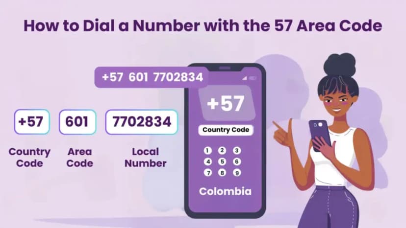 Como discar um número com o código de área 57