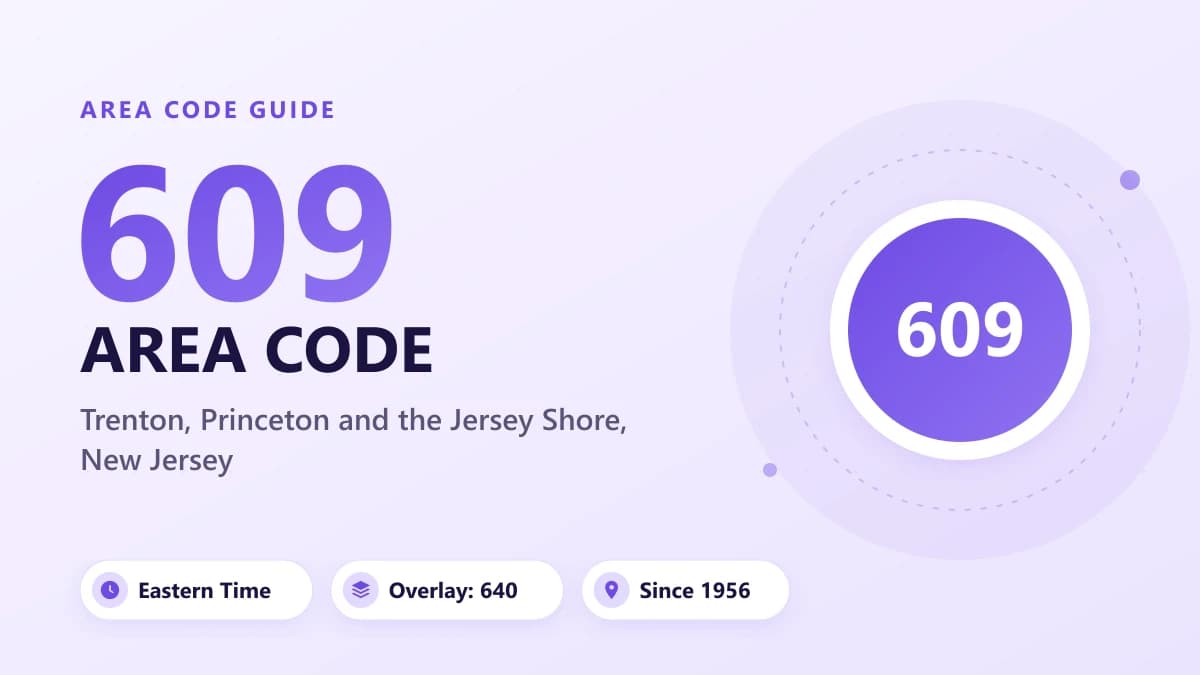 609 Alan Kodu: Trenton, New Jersey Konumu ve Saat Dilimi