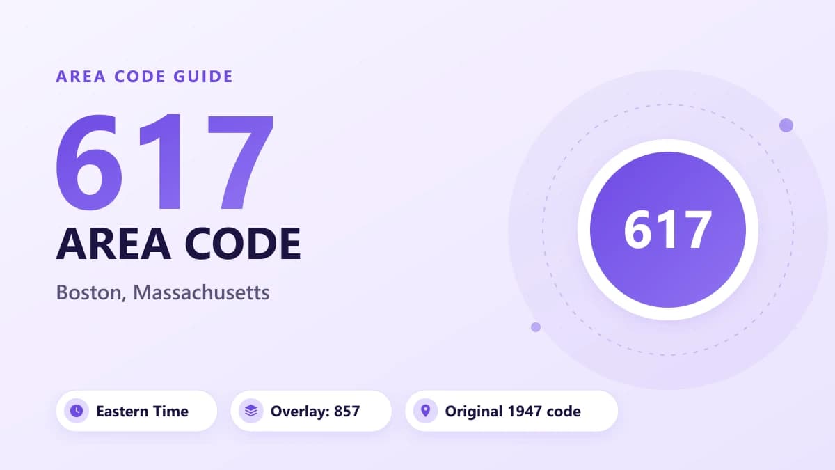 617 Area Code: Boston, Massachusetts Location and Time Zone