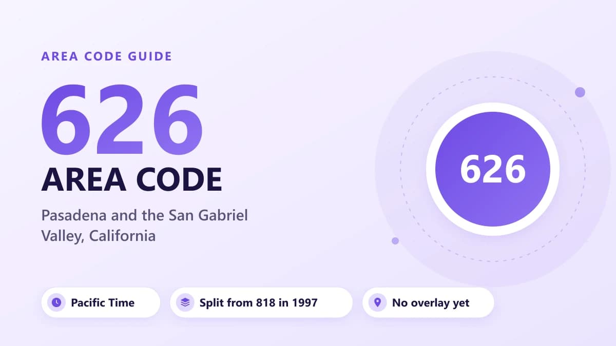 626 Alan Kodu: Pasadena ve San Gabriel Vadisi Konumu ve Saat Dilimi