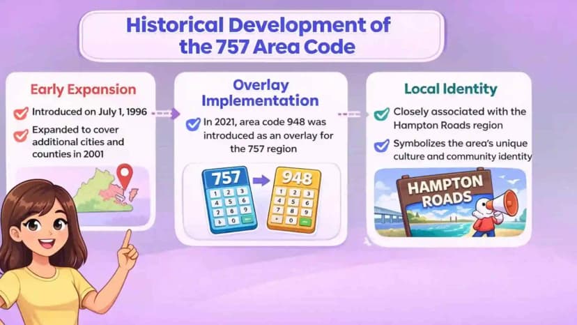 757 تاريخ رمز المنطقة