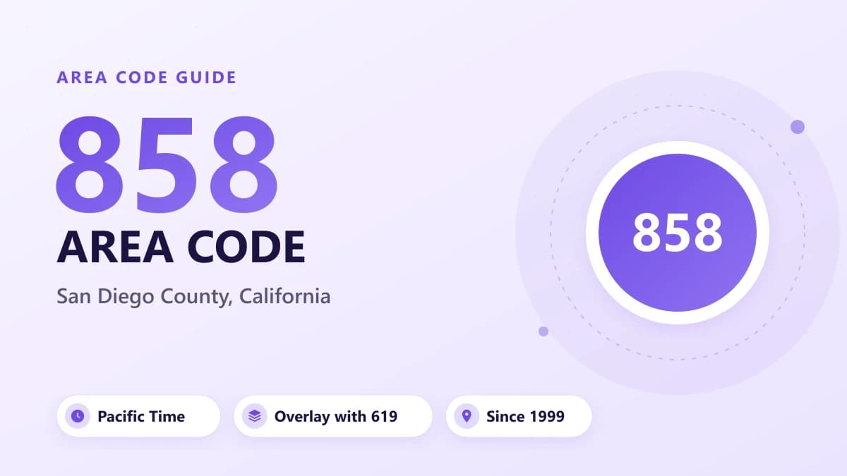 858 Alan Kodu: San Diego Konumu ve Saat Dilimi