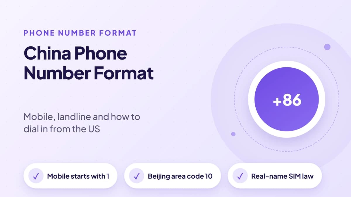 Kina telefonnummerformat: +86 Mobil, fasttelefon og oppringingsguide