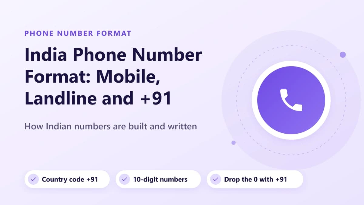 Hindistan Telefon Numarası Formatı: Cep Telefonu, Sabit Hat ve +91 Örnekleri