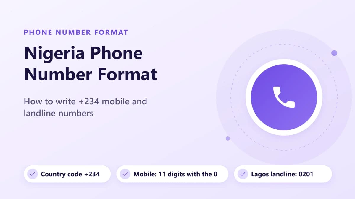 Formato del numero di telefono della Nigeria: come scrivere i numeri +234