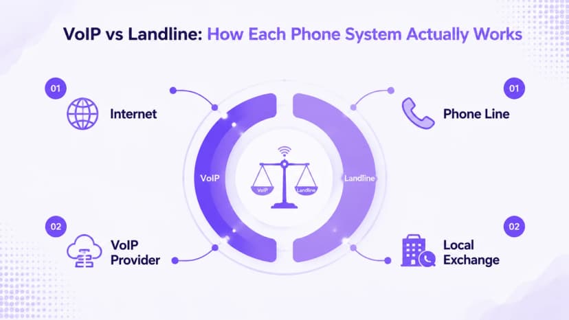 How VoIP and landline calls are routed — VoIP vs Landline phone system comparison