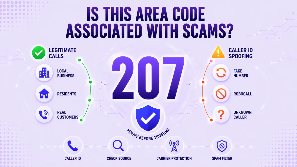Diagram waarin legitieme netnummeroproepen van 207 van inwoners en bedrijven uit Maine worden vergeleken met de risico's van nummerherkenning en robocall