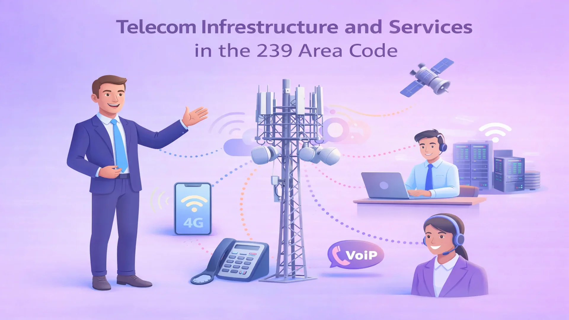 Services et infrastructures de télécommunications dans l'indicatif régional 239