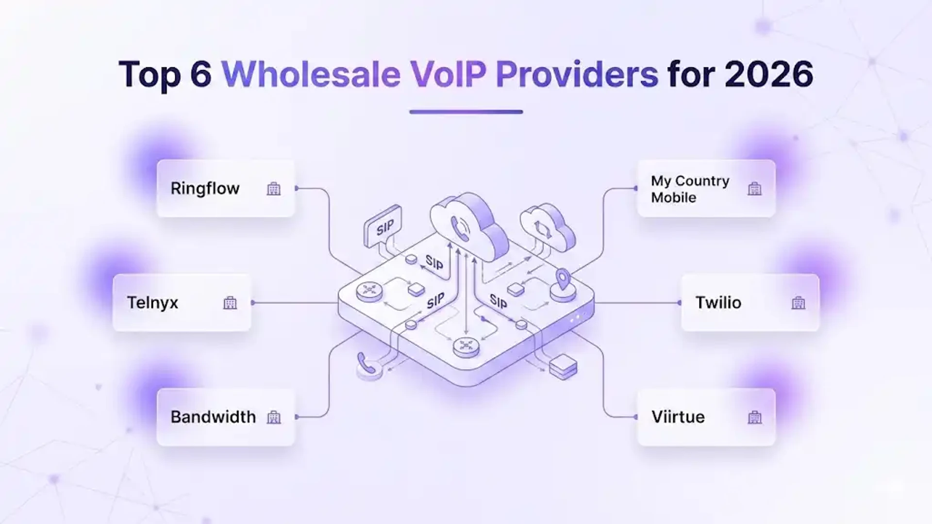 ผู้ให้บริการ VoIP ขายส่ง 6 อันดับแรกในปี 2569: Ringflow, Telnyx, Bandwidth, My Country Mobile, Twilio และ Viirtue
