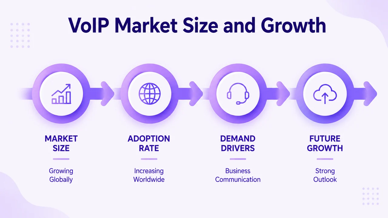 ขนาดตลาดและการเติบโตของ VoIP