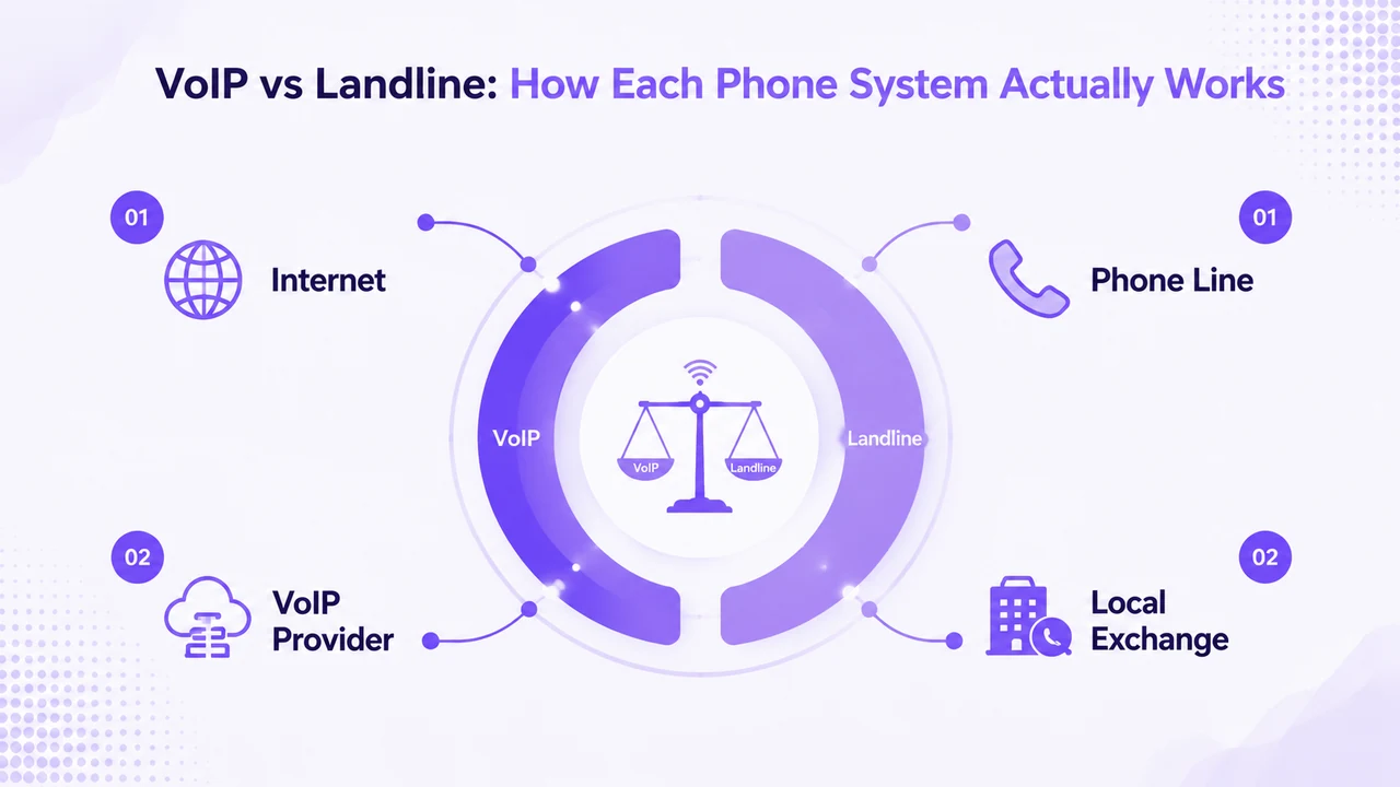 วิธีกำหนดเส้นทางการโทรผ่าน VoIP และโทรศัพท์พื้นฐาน - การเปรียบเทียบระบบโทรศัพท์ VoIP กับโทรศัพท์พื้นฐาน