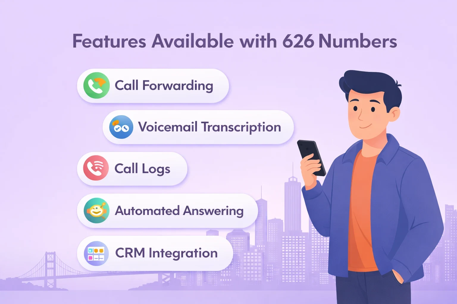 Features availble wit 626 number