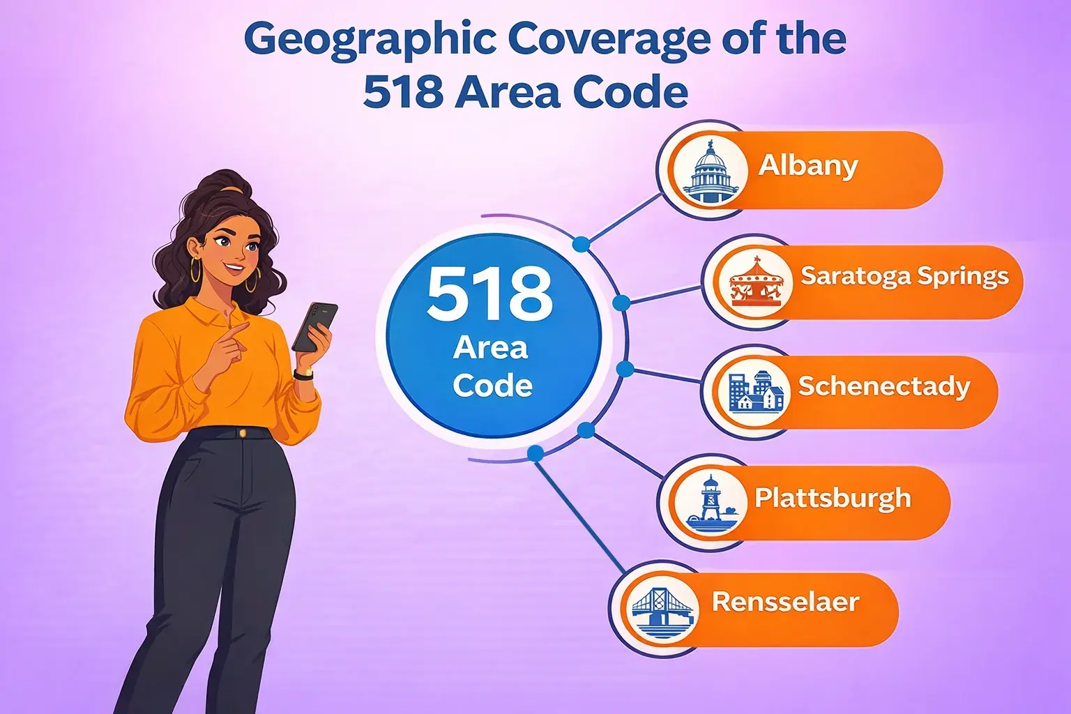 Geohraphical Coverage of the 518 Area Code