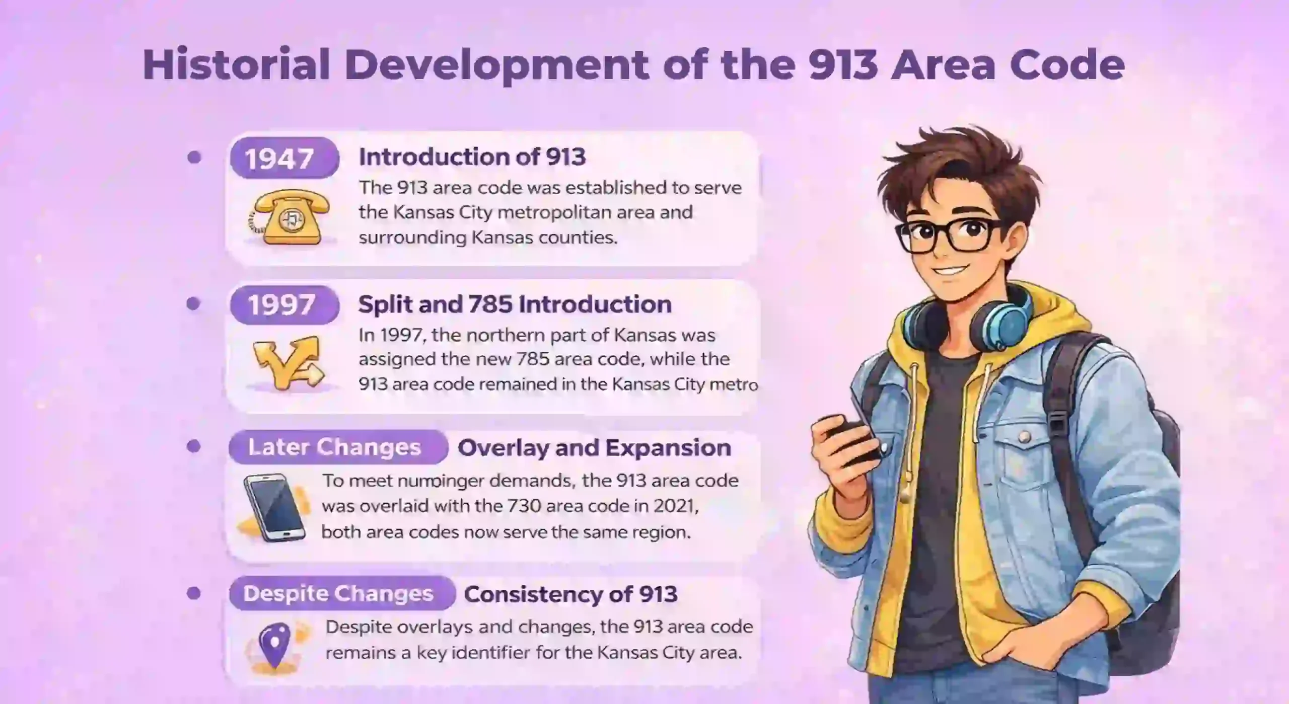 913 Area Code History
